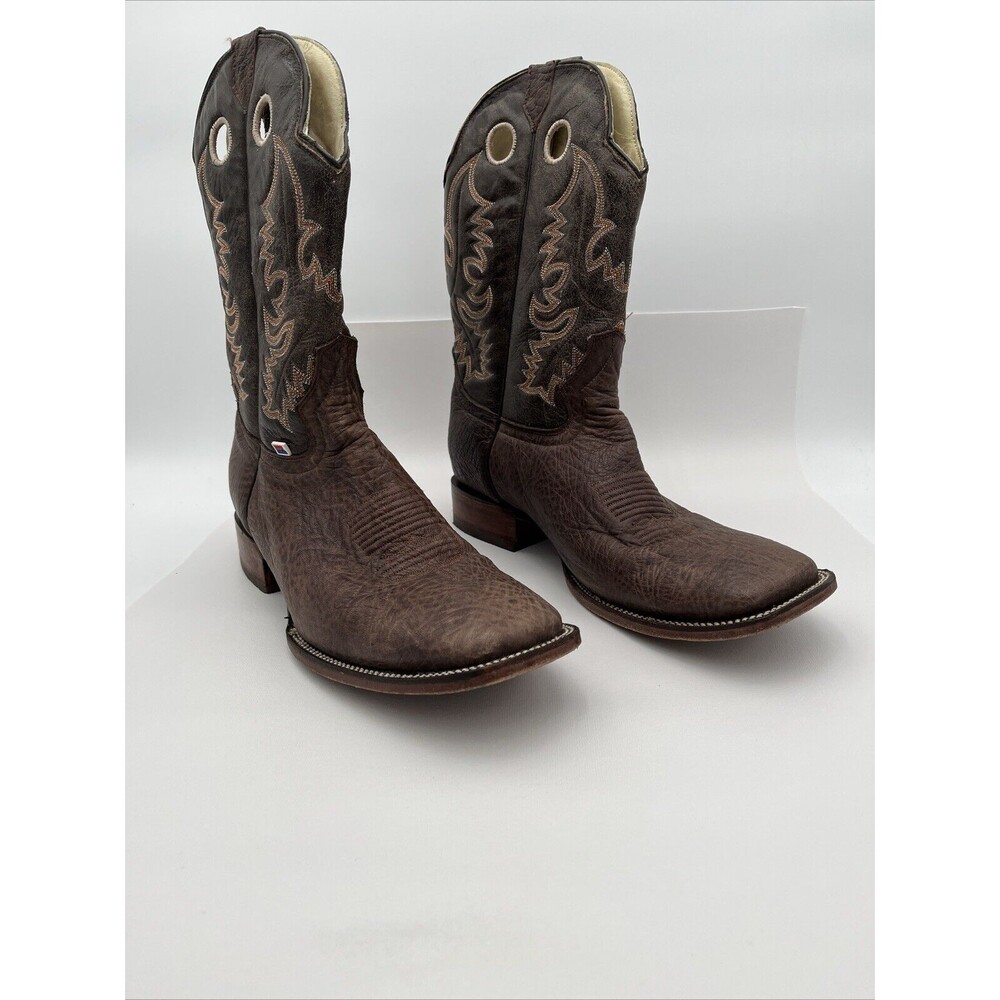 Used Rockin Leather 1129 Western Cowboy Leather Boots - Square Toe Sz 12D Mens